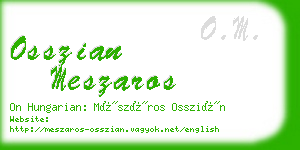 osszian meszaros business card